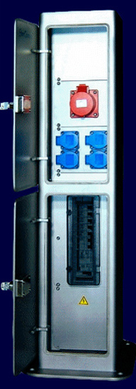 Stainless steel energy column with stable doors for outdoor public areas