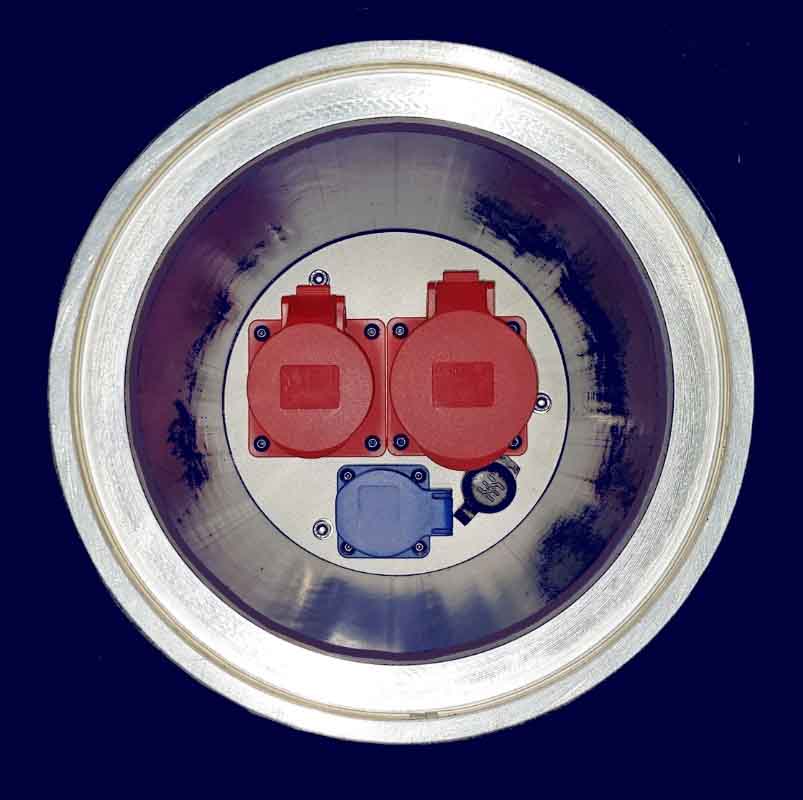 Heavy duty floor socket with empty pipe connection up to DN200 mm
