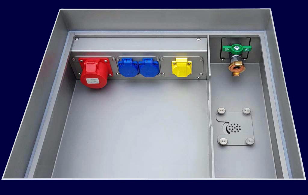 Floor Tank type VECHTA, truckproof, flood-water-tight, for paving, sockets, tapwater, wastewater