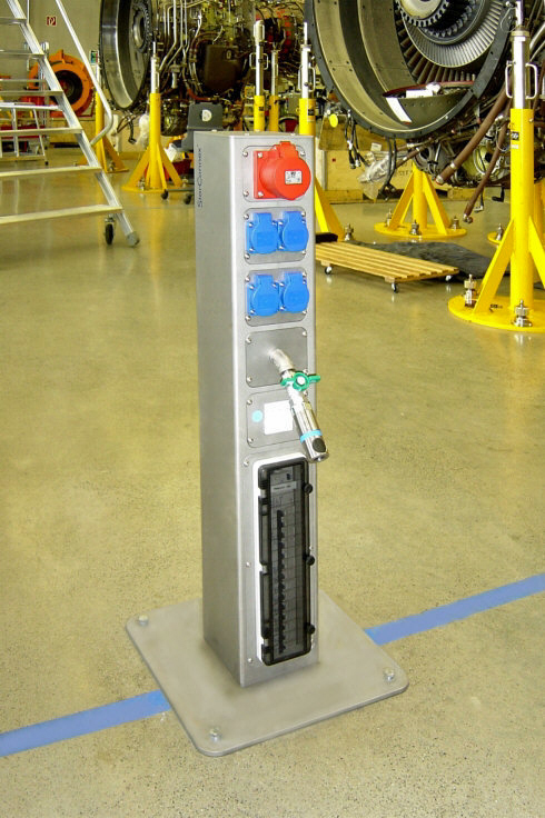 Edelstahl-Elektrant pulverbeschichtet bei Lufthansa-Technik