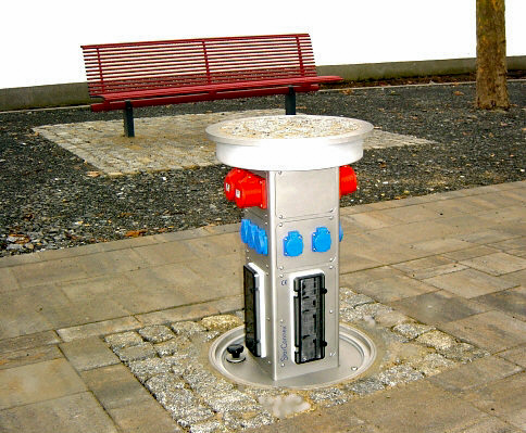 Senk-Elektranten in der Stadtmitte von Fulda